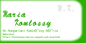 maria komlossy business card